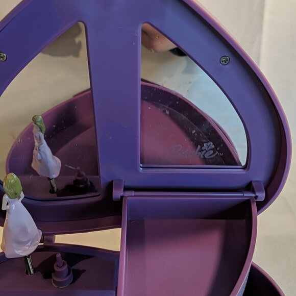 Barbie Gunther Mele Swan Lake Music Box Jewelry Heart Vintage Purple Dancing Dol - Picture 4 of 12